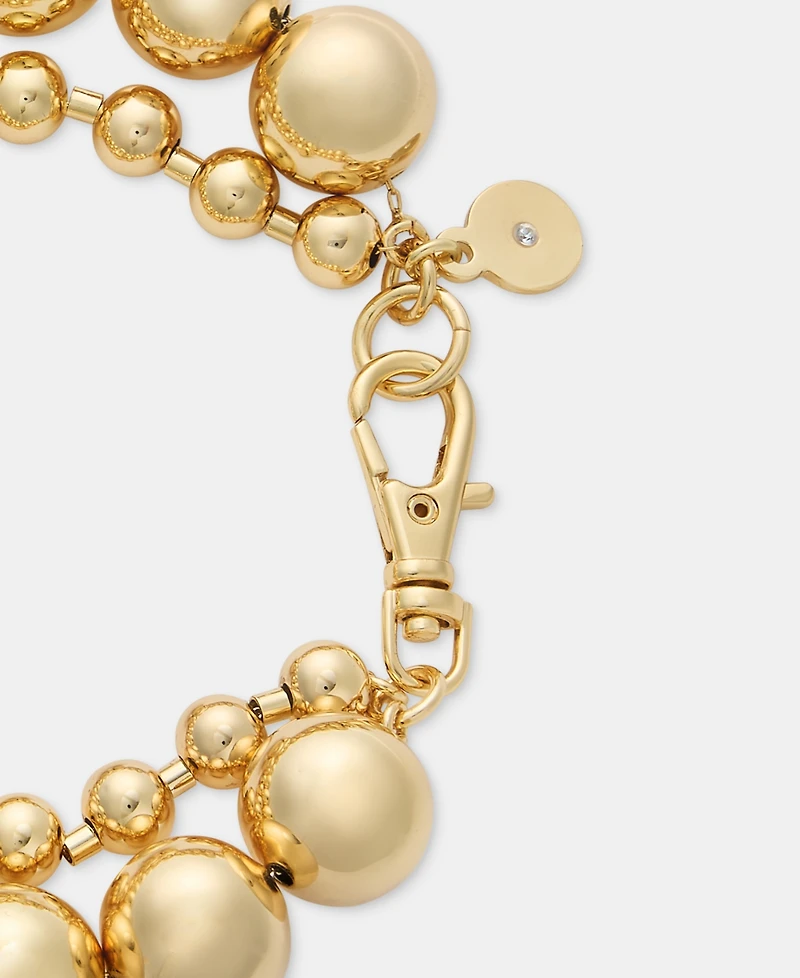 Dkny Gold-Tone Two-Row Dynamic Ball Chain Flex Bracelet