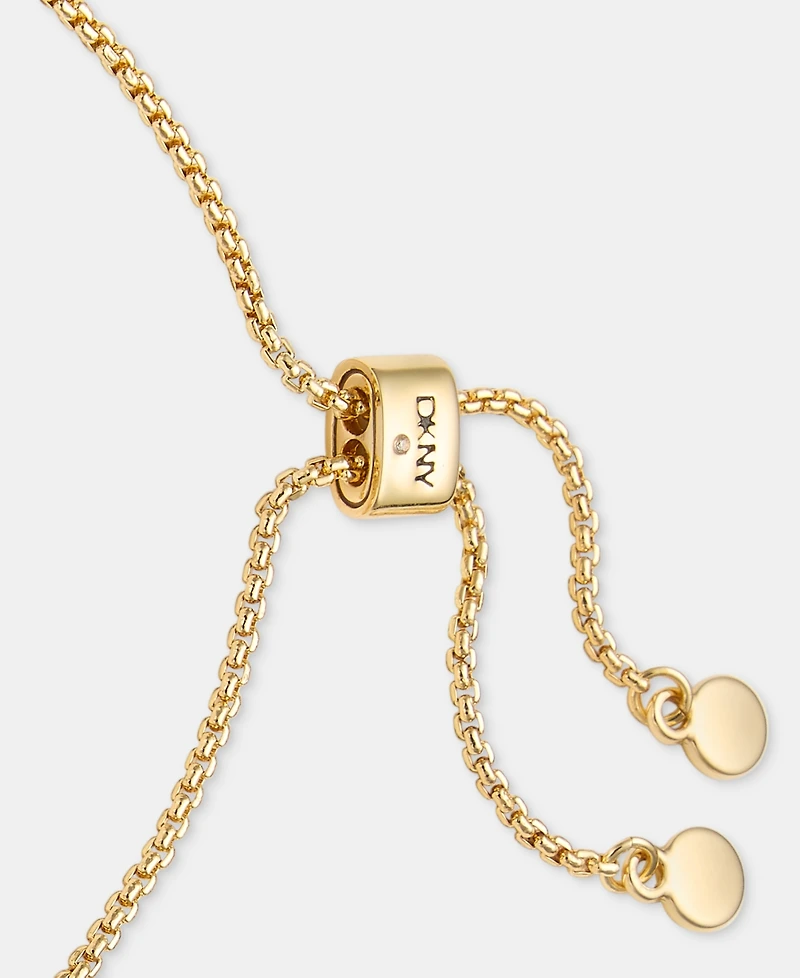 Dkny Gold-Tone Inlay Ring Slider Bracelet
