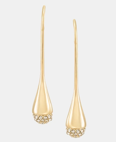 Dkny Gold-Tone Crystal Pave Beaded Threader Earrings