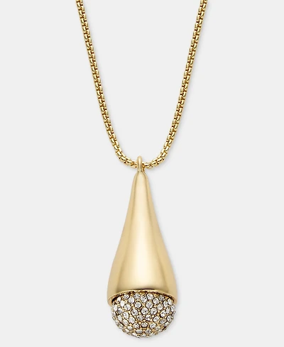 Dkny Gold-Tone 40" Crystal Pave Beaded Pendant Necklace