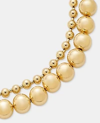 Dkny Gold-Tone Two-Row Ball Chain Collar Necklace