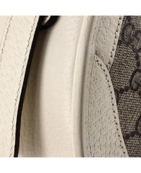 Pre-Owned Gucci Large Ophidia Curved Zip Shoulder Bag Gg Coated Canvas with Leather