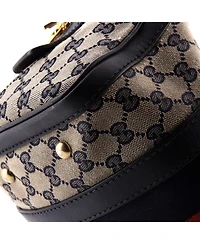 Pre-Owned Gucci Small Vintage Web Boston Bag Gg Canvas