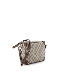 Pre-Owned Gucci Trunk Shoulder Bag Gg Coated Canvas with Studded Leather
