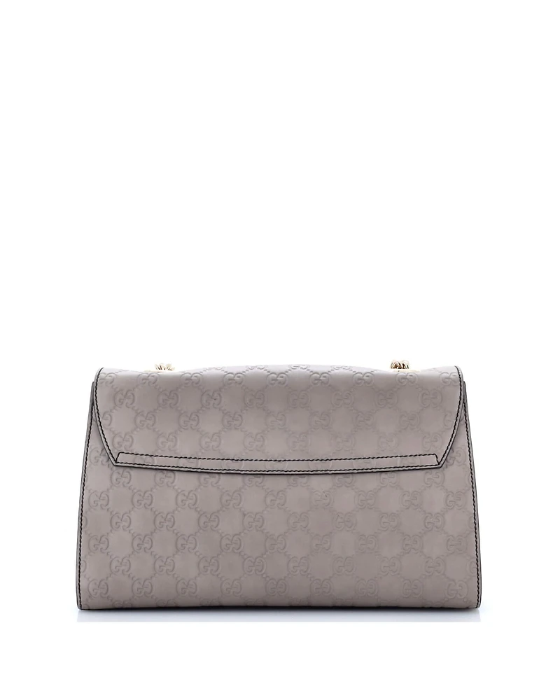 Pre-Owned Gucci Medium Emily Chain Flap Bag Guccissima Leather