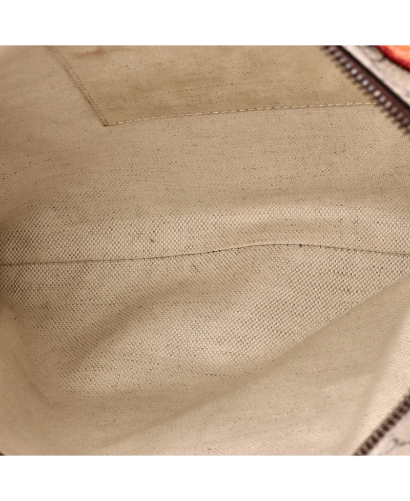 Pre-Owned Gucci Medium Courrier Zip Messenger Gg Coated Canvas with Applique