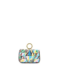 Pre-Owned Fendi Nano Chain Baguette Charm Bag Vertigo Zucca Leather