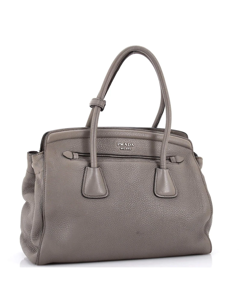 Pre-Owned Prada Large Cuir Frame Convertible Tote Vitello Daino