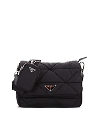 Pre-Owned Prada Padded Flap Shoulder Bag Quilted Tessuto