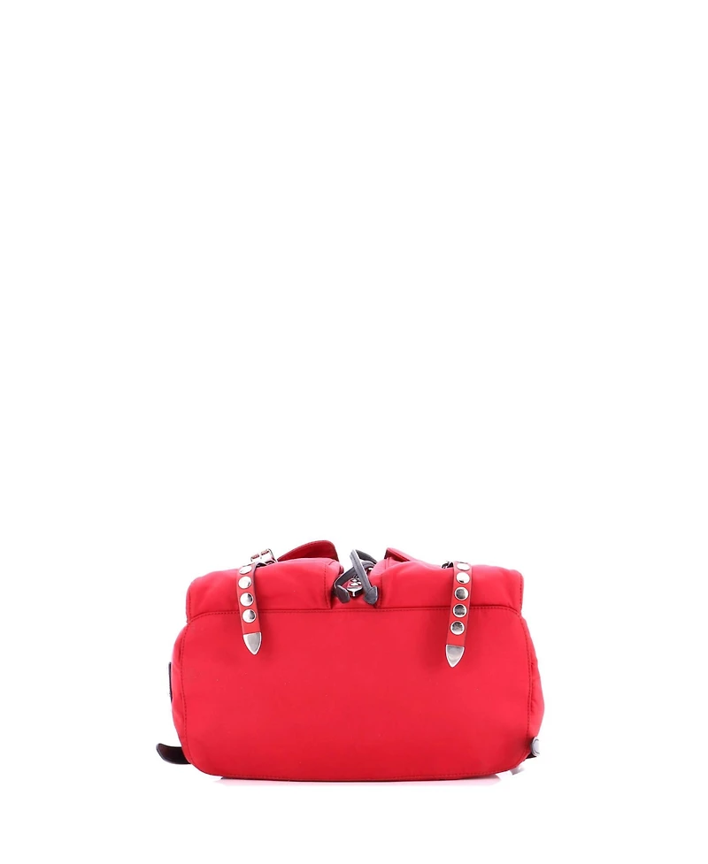 Pre-Owned Prada New Vela Backpack Tessuto with Studded Leather