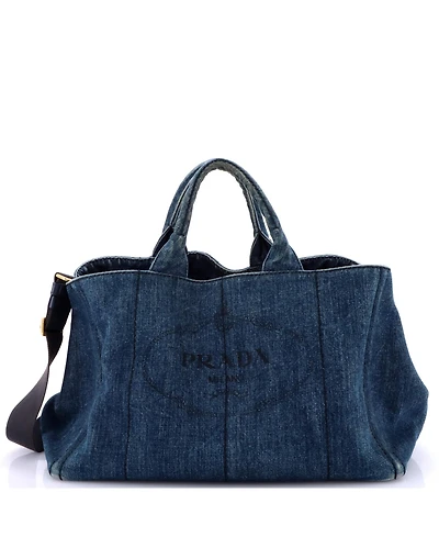 Pre-Owned Prada Large Canapa Tote Denim