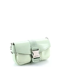 Pre-Owned Prada Buckle Pocket Crossbody Bag Spazzolato Leather and Tessuto
