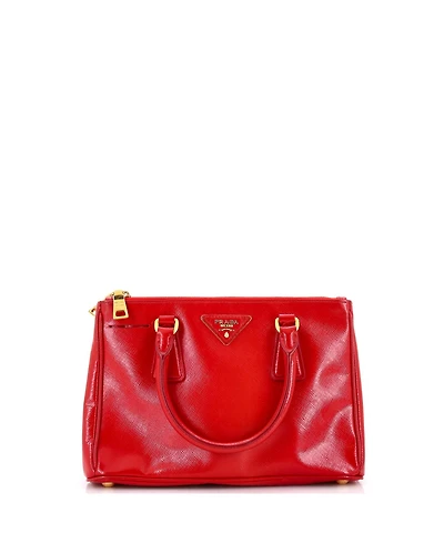 Pre-Owned Prada Mini Double Zip Lux Tote Vernice Saffiano Leather