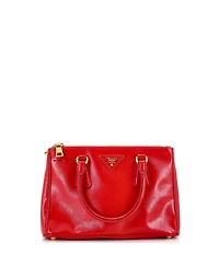 Pre-Owned Prada Mini Double Zip Lux Tote Vernice Saffiano Leather