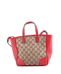 Pre-Owned Gucci Small Bree Convertible Tote Gg Canvas with Leather