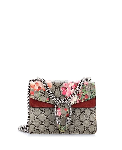 Pre-Owned Gucci Mini Dionysus Bag Blooms Print Gg Coated Canvas