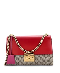 Pre-Owned Gucci Medium Padlock Shoulder Bag Gg Coated Canvas and Leather