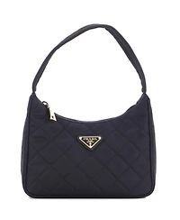Pre-Owned Prada Small Hobo Quilted Tessuto