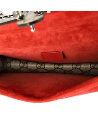 Pre-Owned Gucci Small Dionysus Bag Gg Coated Canvas with Crystal Embellished Metal