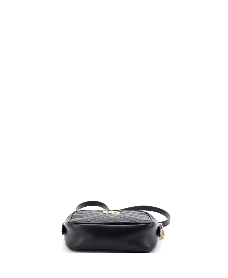 Pre-Owned Gucci Mini Gg Marmont Shoulder Bag Matelasse Leather