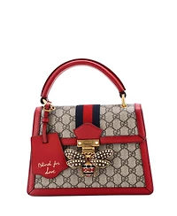 Pre-Owned Gucci Small Queen Margaret Top Handle Bag Gg Coated Canvas with Leather
