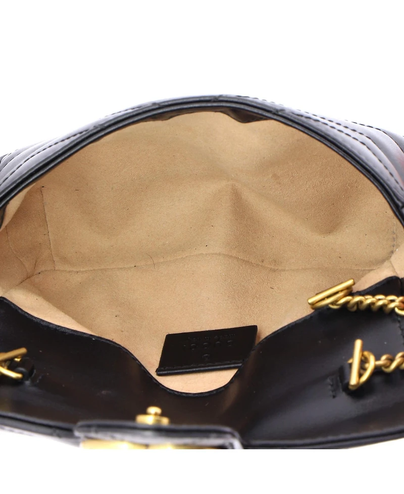 Pre-Owned Gucci Super Mini Gg Marmont Flap Bag Matelasse Leather