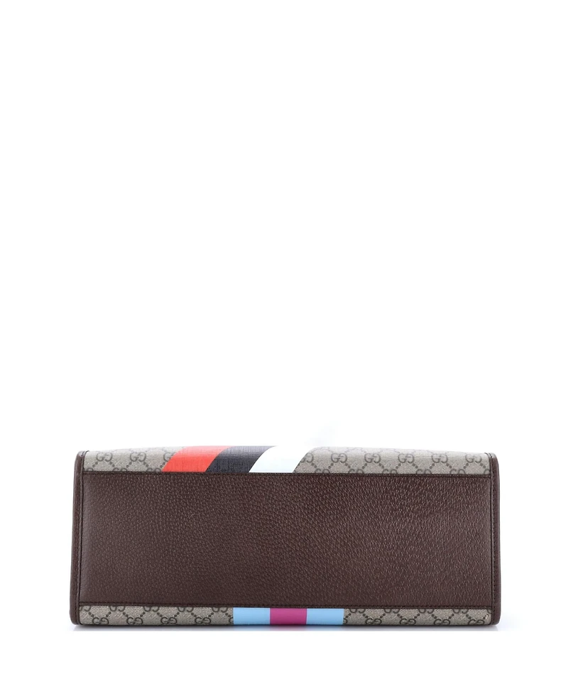 Pre-Owned Gucci Medium Interlocking G Patch Convertible Tote Printed Gg Coated Canvas