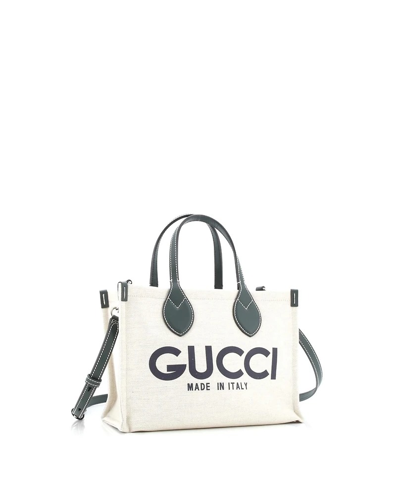 Pre-Owned Gucci Small Logo Shopper Tote Printed Canvas