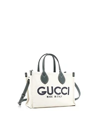 Pre-Owned Gucci Small Logo Shopper Tote Printed Canvas