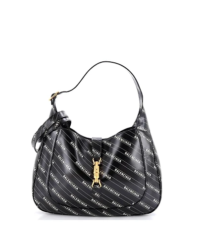 Pre-Owned Gucci Medium x Balenciaga The Hacker Project Jackie 1961 Hobo Printed Leather