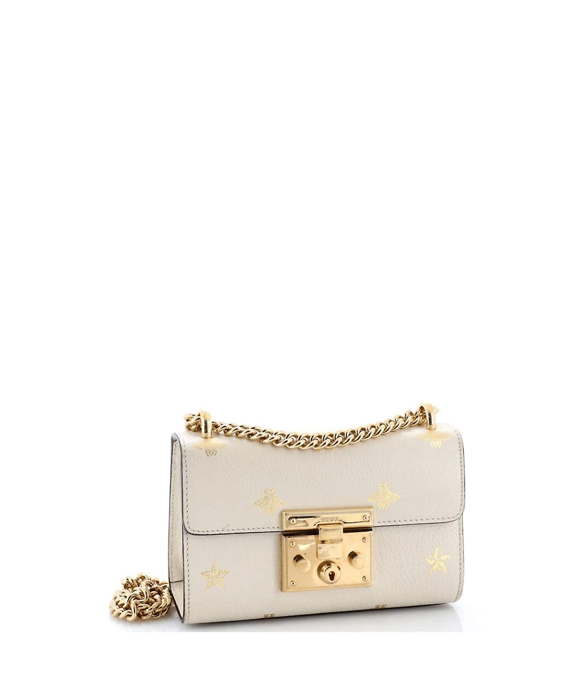 Pre-Owned Gucci Small Padlock Shoulder Bag Printed Leather