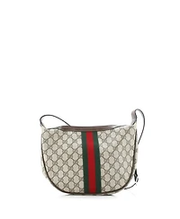Pre-Owned Gucci Small Ophidia Half Moon Hobo Gg Coated Canvas