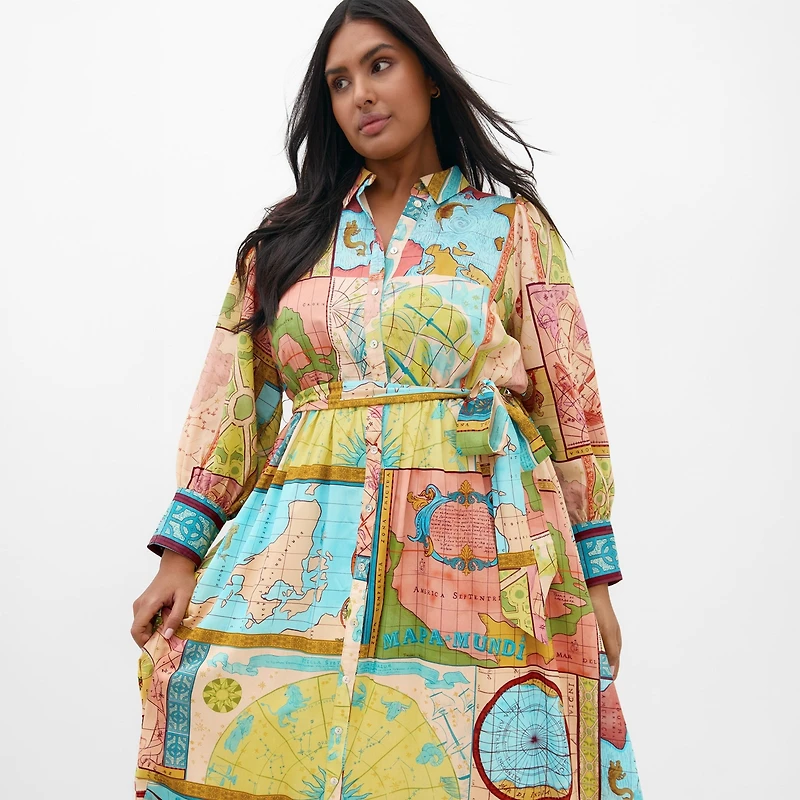 City Chic Plus Paulo Print Maxi Dress