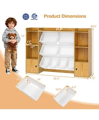 Sugift Kids Toy Storage and Bookshelf with Boxes and Open Shelves
