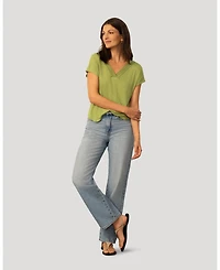 Cable & Gauge Women's Braided Trim Crinkle Tee