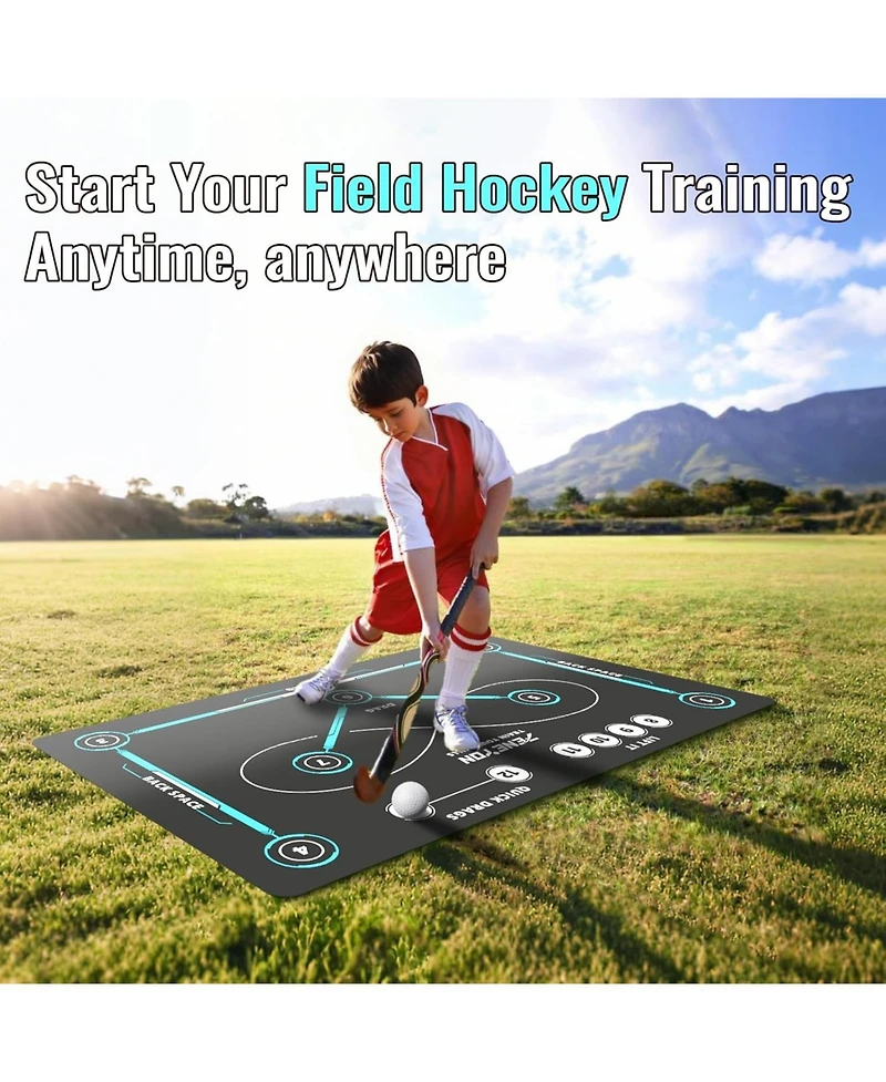 peneyon Hockey Training Mat | Indoor/Outdoor Field Hockey Equipment for All Ages,Anti-Slip and Quiet Surface,The for Hockey Training Enthusiasts