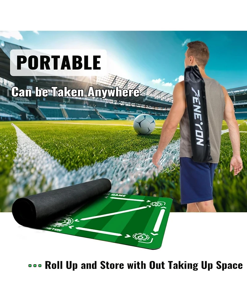 Peneyon Soccer Training Mat with Adjustable Trainer, Non-Slip Equipment for Kids & Youth, Indoor/Outdoor Drills