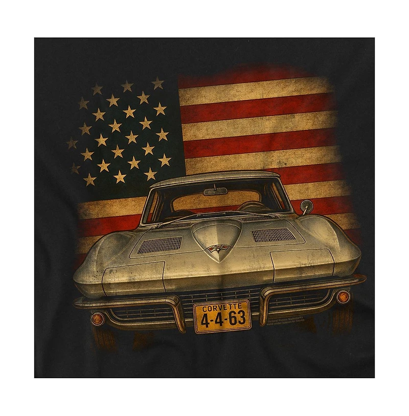 Corvette Men's Chevrolet Usa Flag T-Shirt