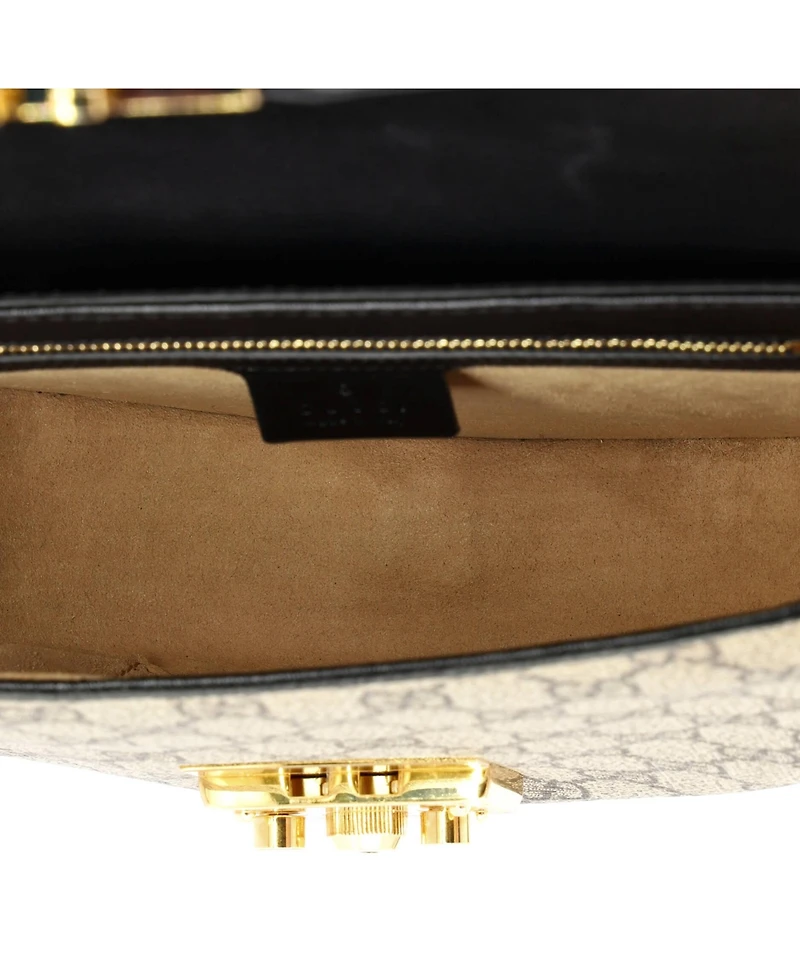 Pre-Owned Gucci Small Padlock Saddle Shoulder Bag Gg Coated Canvas and Leather