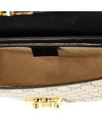 Pre-Owned Gucci Small Padlock Saddle Shoulder Bag Gg Coated Canvas and Leather