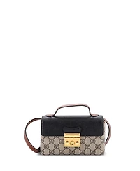 Pre-Owned Gucci Mini Padlock Top Handle Bag Gg Coated Canvas and Leather