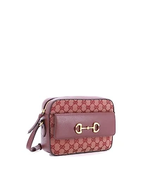 Pre-Owned Gucci Small Horsebit 1955 Flap Pocket Camera Bag Gg Canvas and Leather