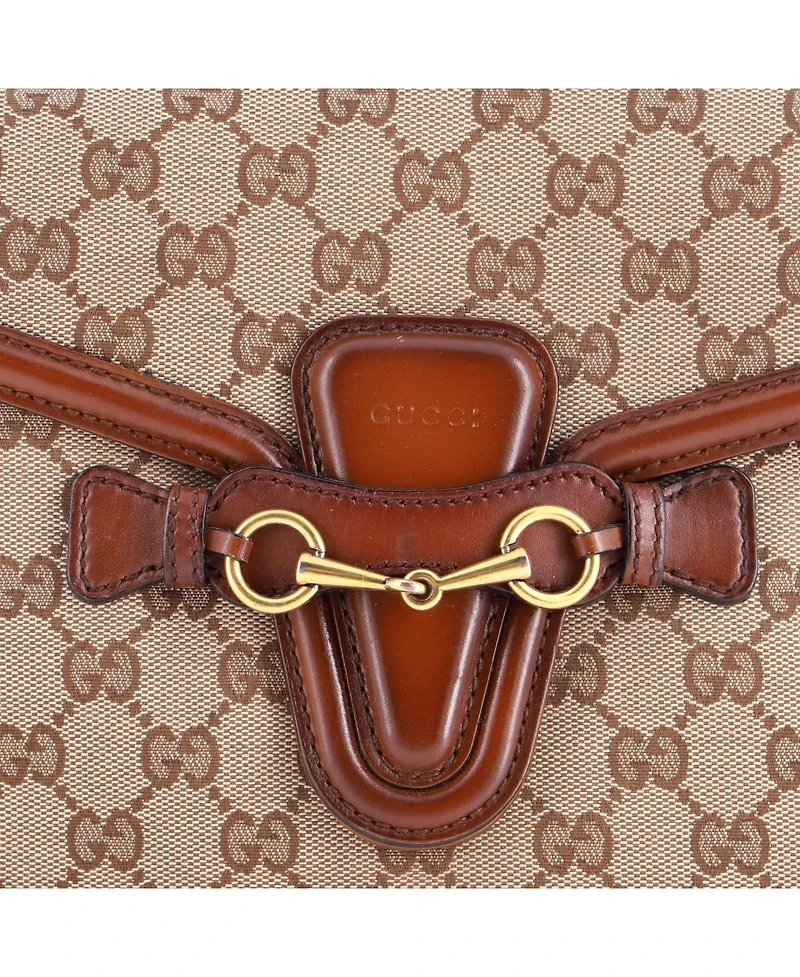 Pre-Owned Gucci Medium Lady Web Shoulder Bag Gg Canvas