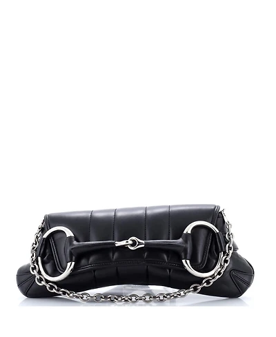 Pre-Owned Gucci Horsebit Chain Shoulder Bag Vertical Quilted Leather
