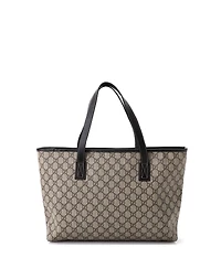 Pre-Owned Gucci Medium Plus Tote Gg Coated Canvas with Leather