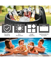 Sugift 4 in 1 Patio Rattan Cool Bar Cocktail Table