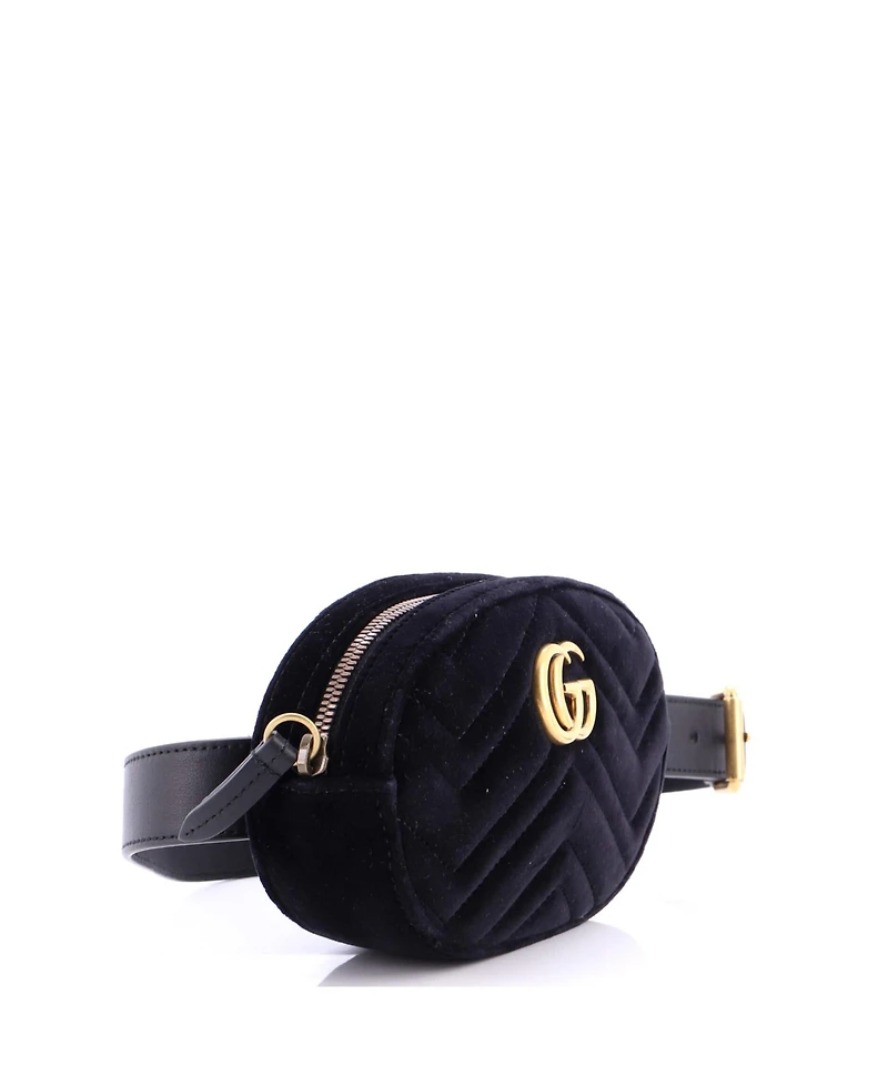 Pre-Owned Gucci Gg Marmont Belt Bag Matelasse Velvet