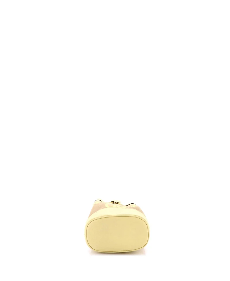 Pre-Owned Gucci Mini Ophidia Bucket Bag Jumbo Gg Canvas with Leather