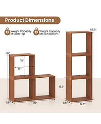 Sugift Solid Wood Cube Bookcase Stacking Storage with Open Design