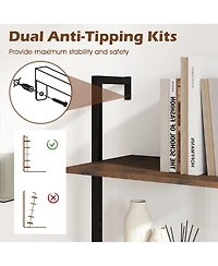 Sugift Wall Mounted Ladder Shelf with Anti Tipping Safety Kits